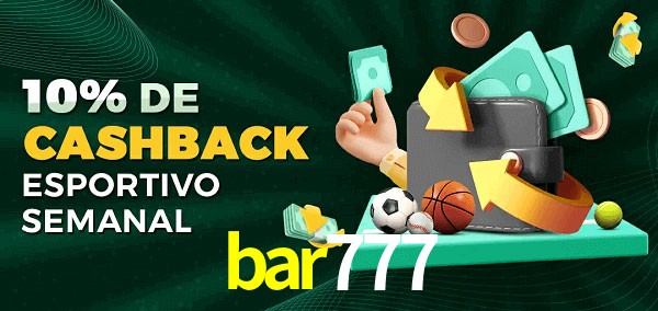 10% de bônus de cashback na bar777